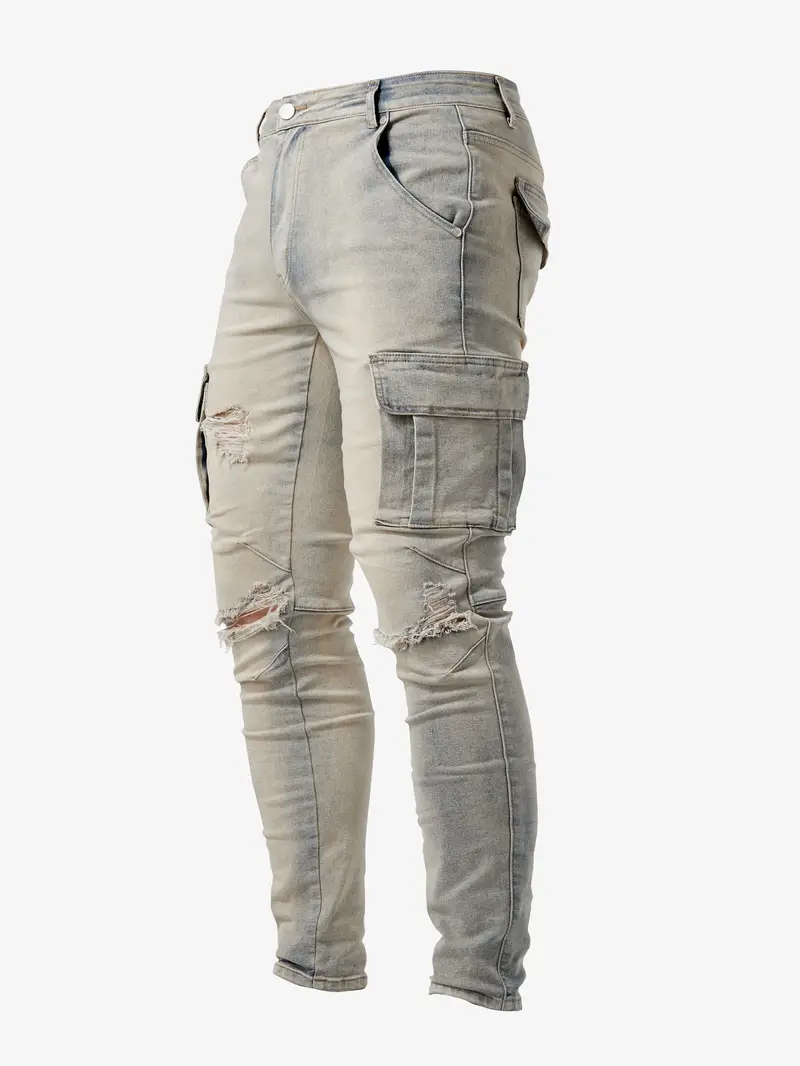 Marcial® | Slim Fit Denim Cargo Pants For Men - Image 4