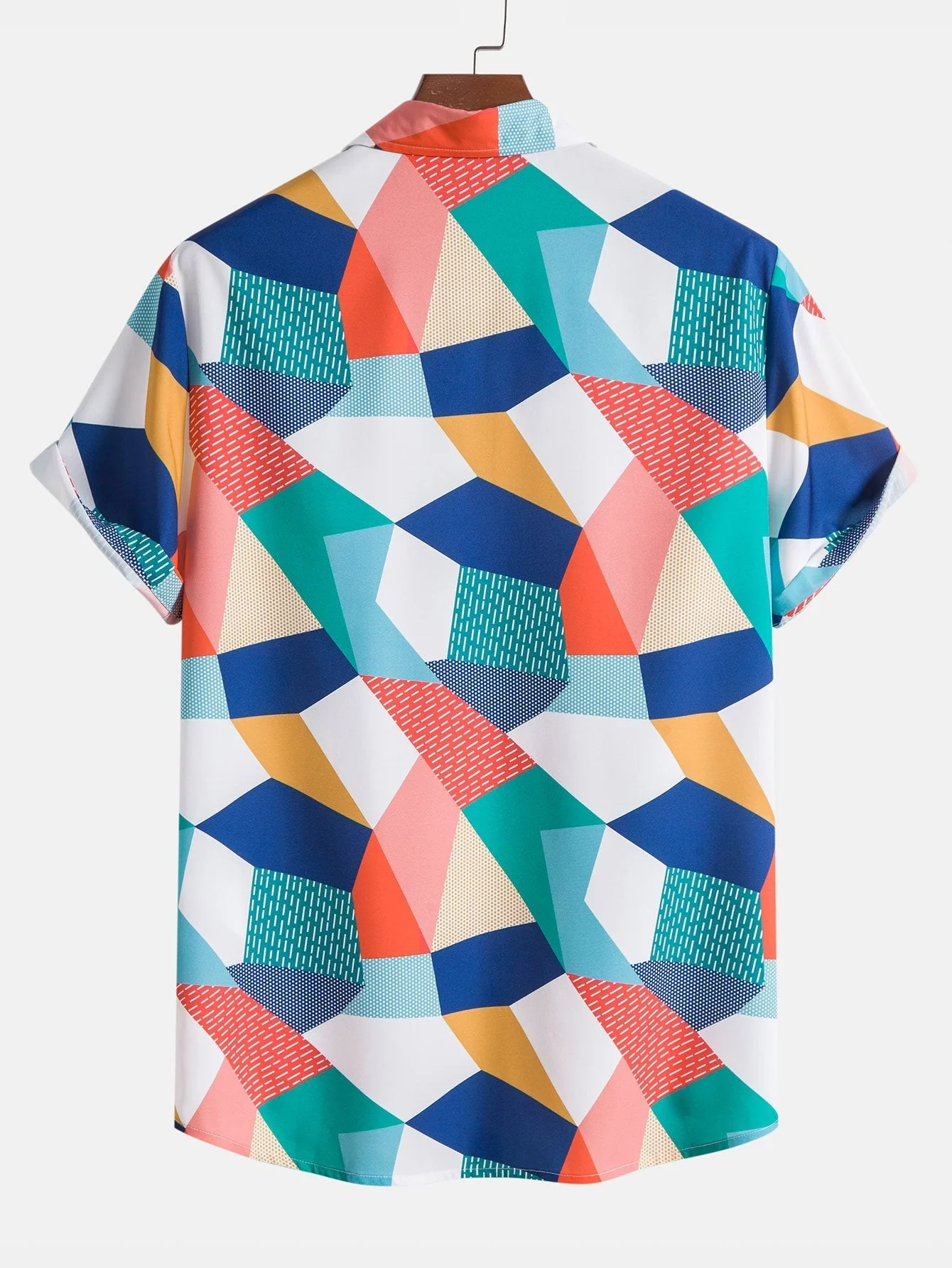 Mario® | Color Block Geometric Print Shirt - Image 2