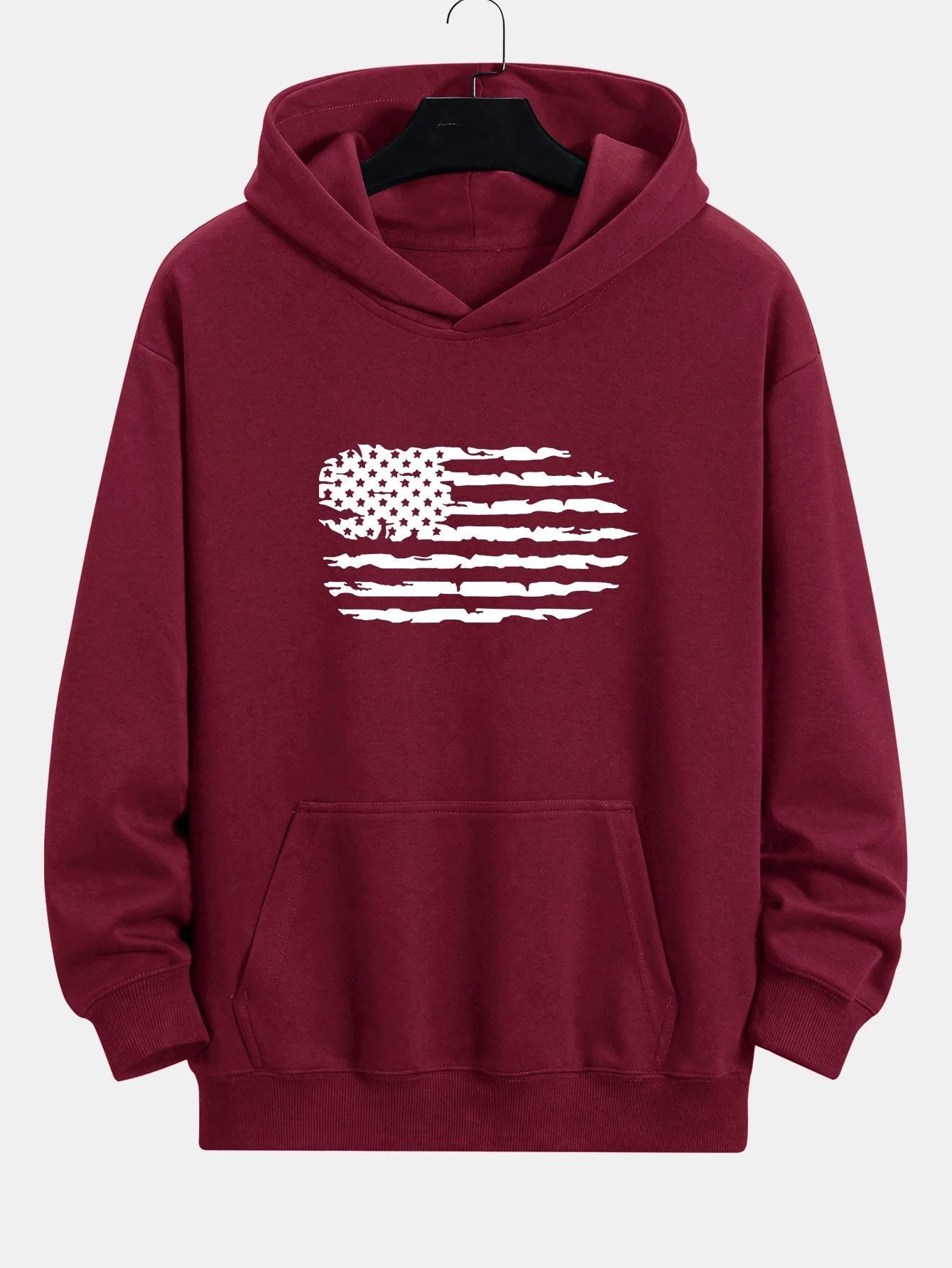Marlon | American Flag Print Relax Fit Hoodie - Image 7