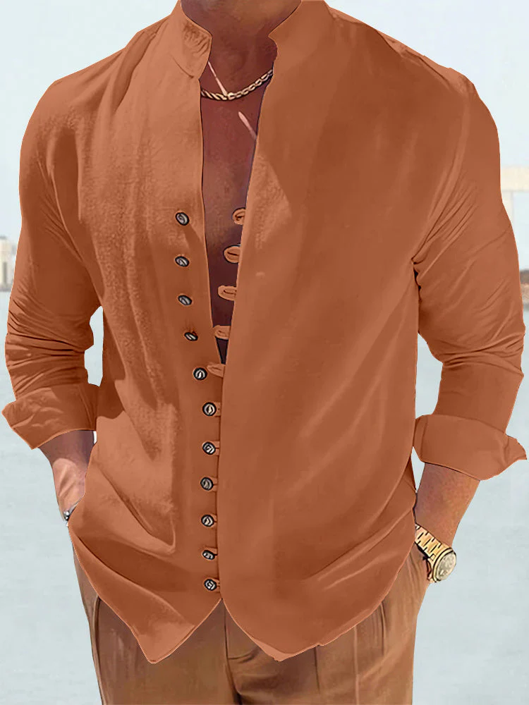 Mason® | Cotton Linen Shirt With Long Sleeves - Image 5