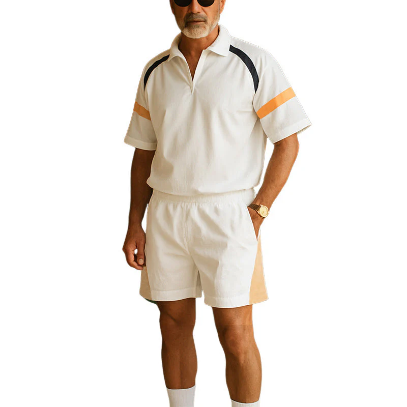 Mason | Men'S Summer Fashion Lapel T-Shirt Shorts Sports Set - Image 3