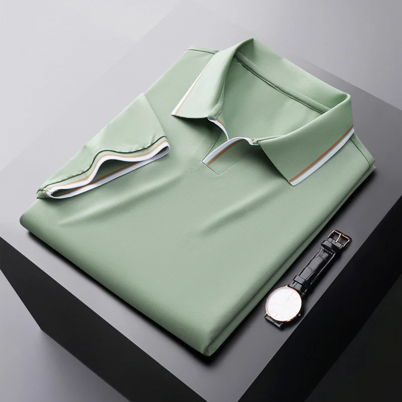 Mat® | Unbuttoned Silk Polo Shirt - Image 4