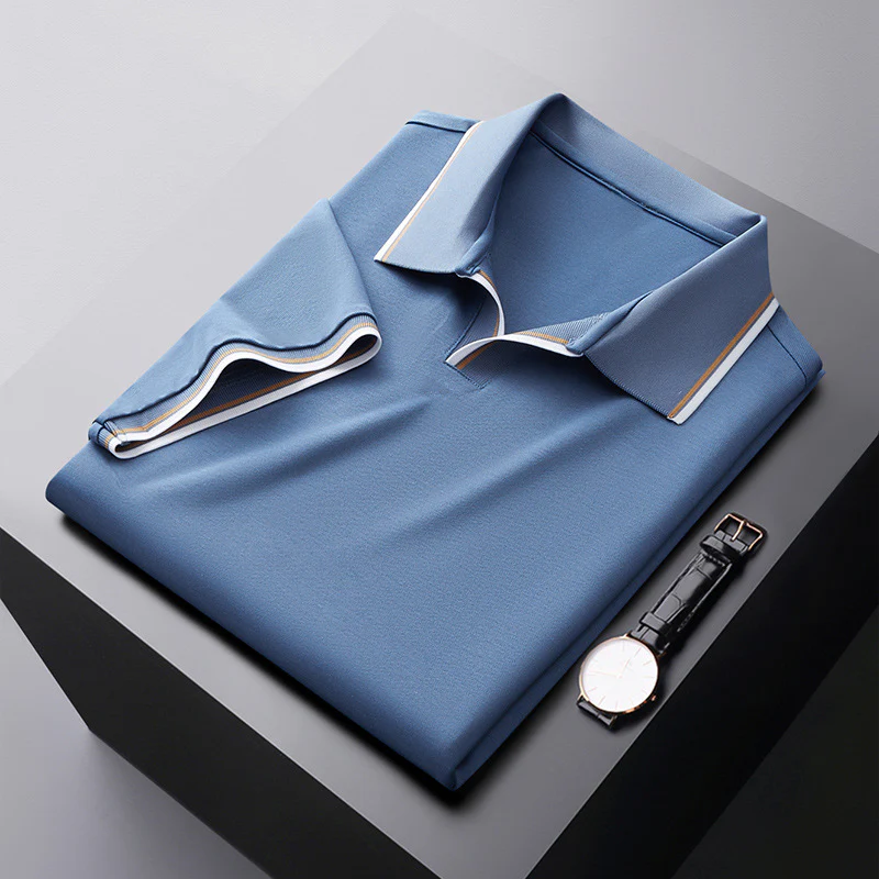 Mat® | Unbuttoned Silk Polo Shirt - Image 5