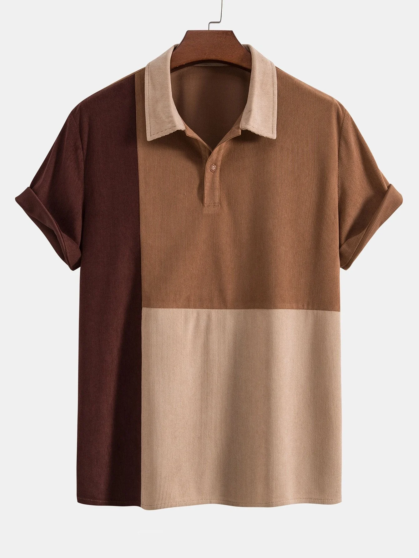 Mateo® | Color Block Corduroy Polo Shirt