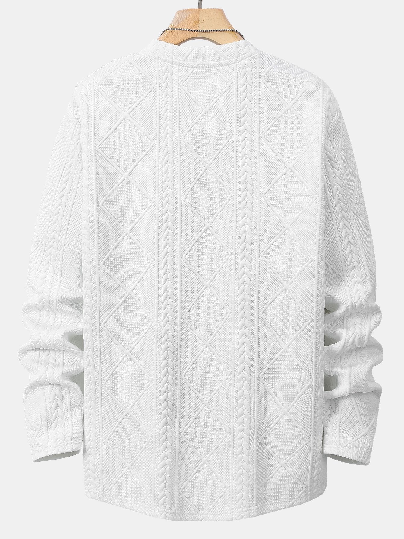 Matías® | Long Sleeve T-Shirt With Curved Hem In Geometric Jacquard & Cargo Joggers In Corduroy With Drawstring - Image 5