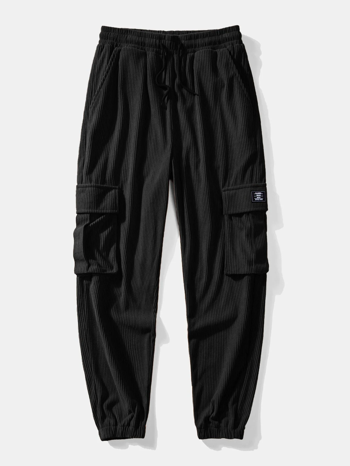 Matías® | Long Sleeve T-Shirt With Curved Hem In Geometric Jacquard & Cargo Joggers In Corduroy With Drawstring - Image 6