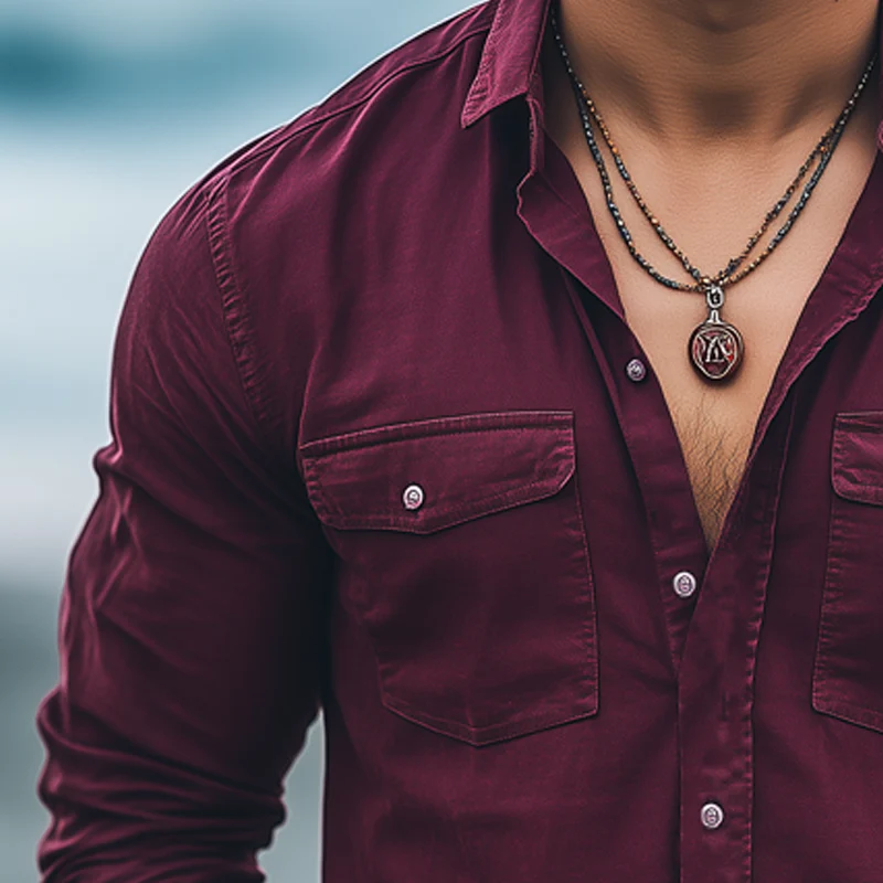Mauricio | Men'S Basic Solid Color Cotton Long Sleeve Shirt - Image 5