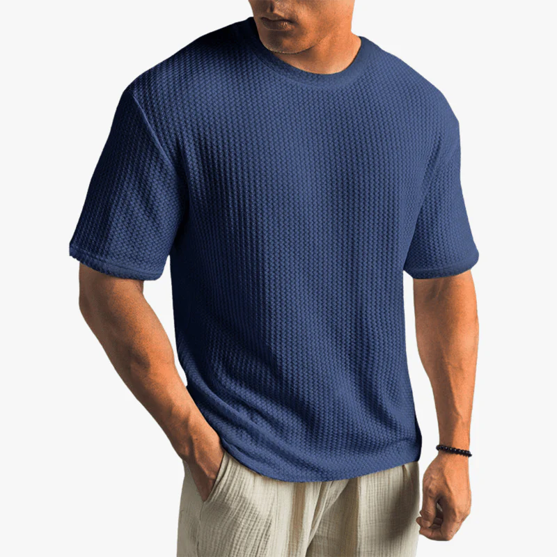 Máximo | Lightweight Waffle Knit T-Shirt for Men – Breathable Summer Style - Image 10