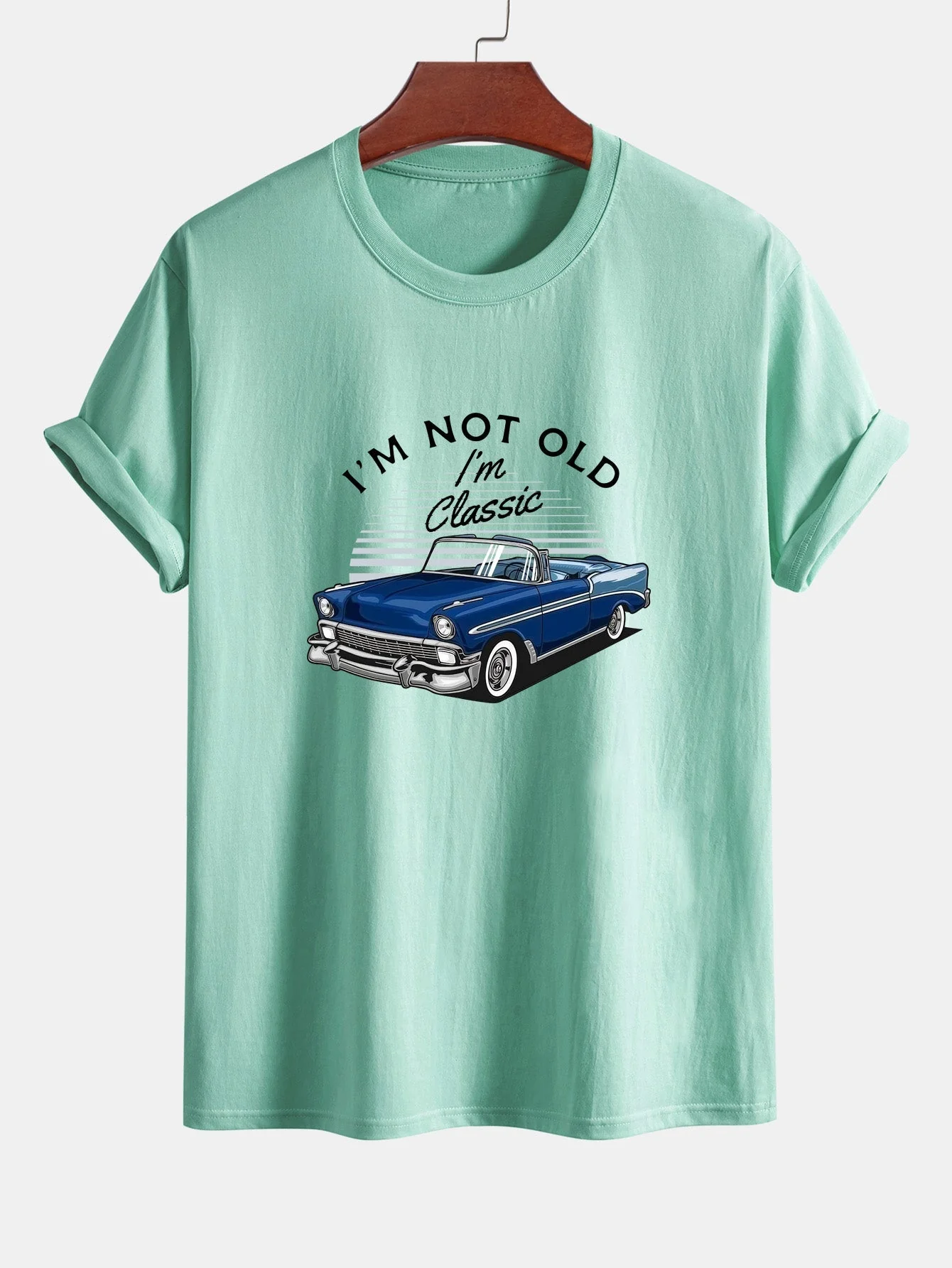 Mencio® | Car Slogan Print Cotton T-Shirt - Image 13