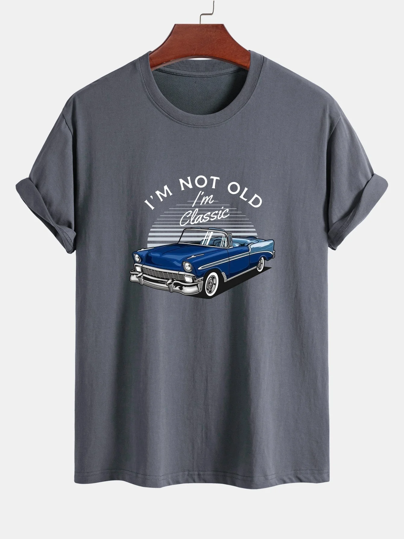 Mencio® | Car Slogan Print Cotton T-Shirt - Image 5