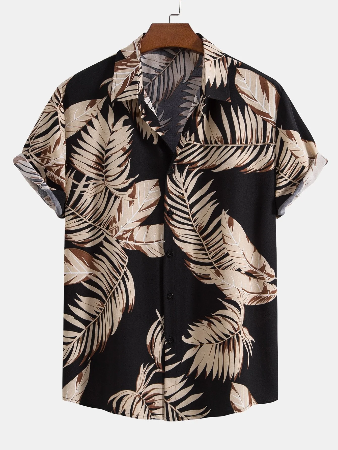 Micah® | Tropical Print Shirt & Textured Cotton 5" Shorts - Image 2