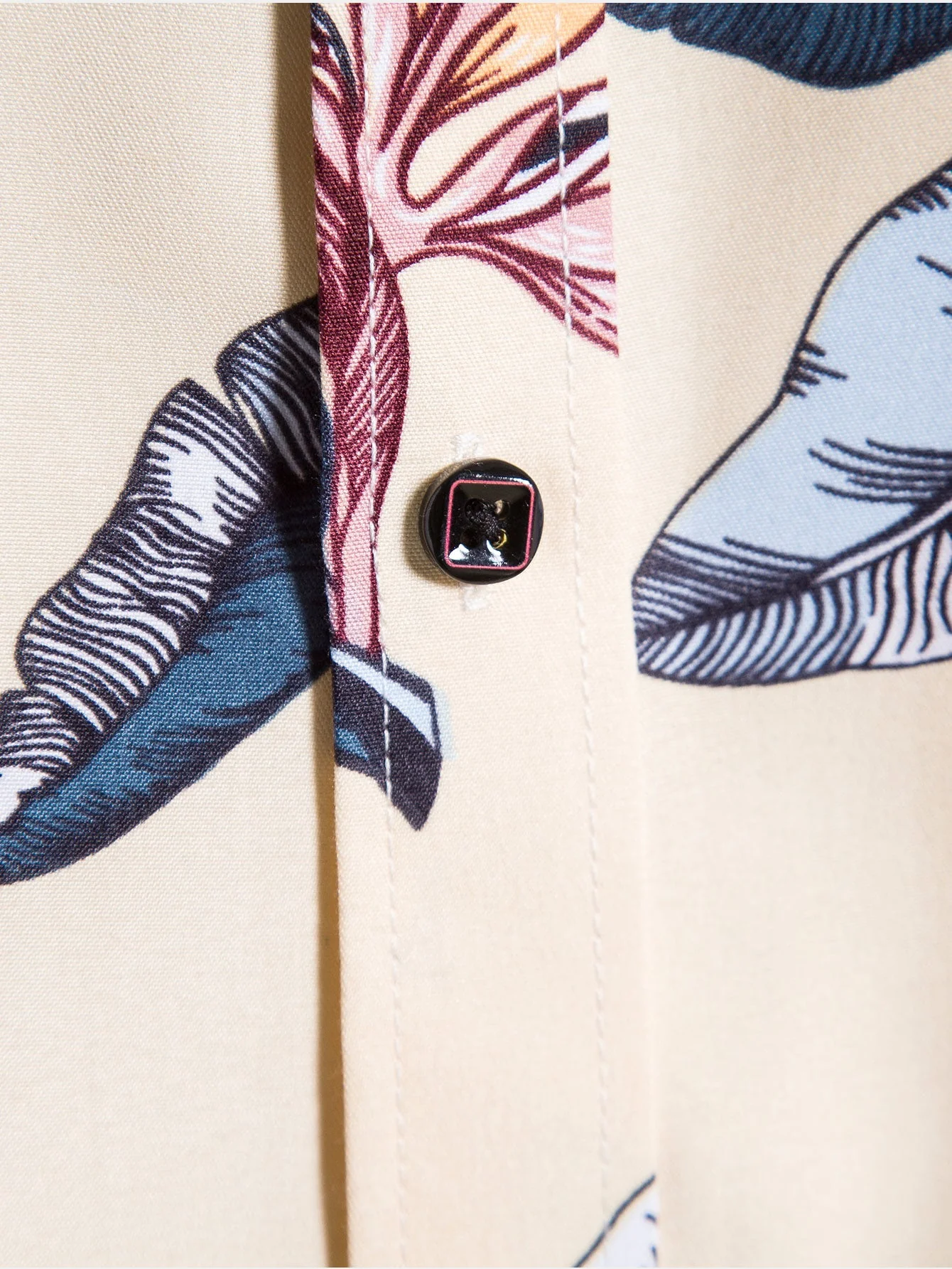Michael® | Tropical Plants Print Button Up Shirt - Image 4