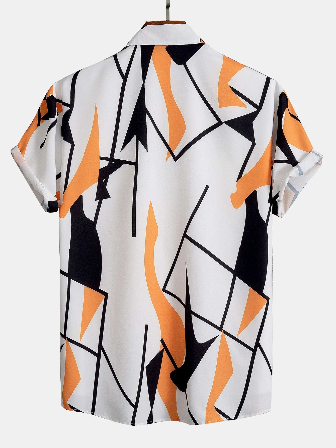 Miguel® | Color Block Abstract Print Button Up Shirt - Image 2