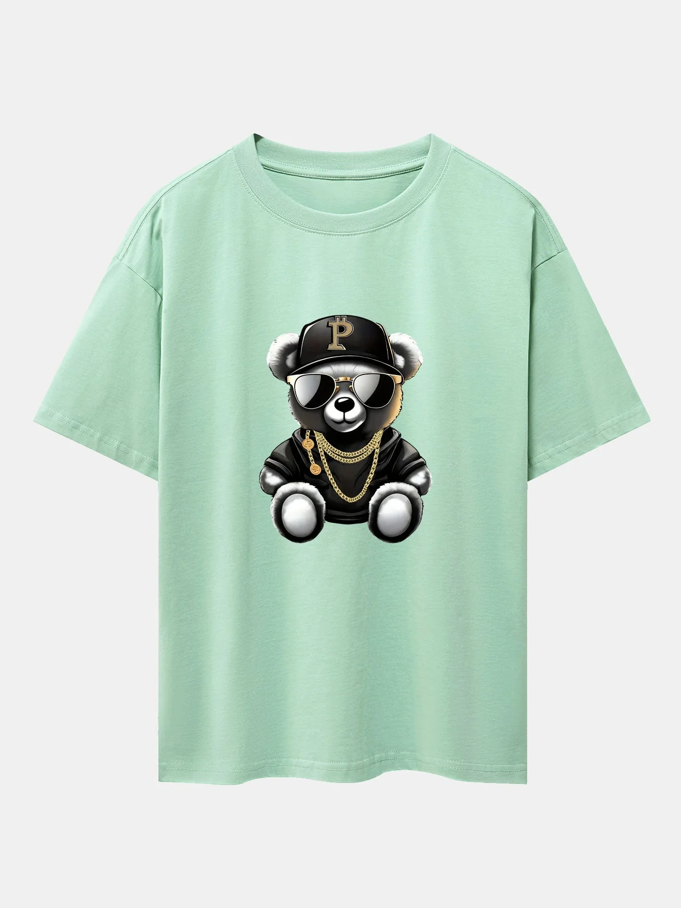 Miqueas® | Hip Hop Bear Print Drop Shoulder Oversize T-Shirt - Image 10