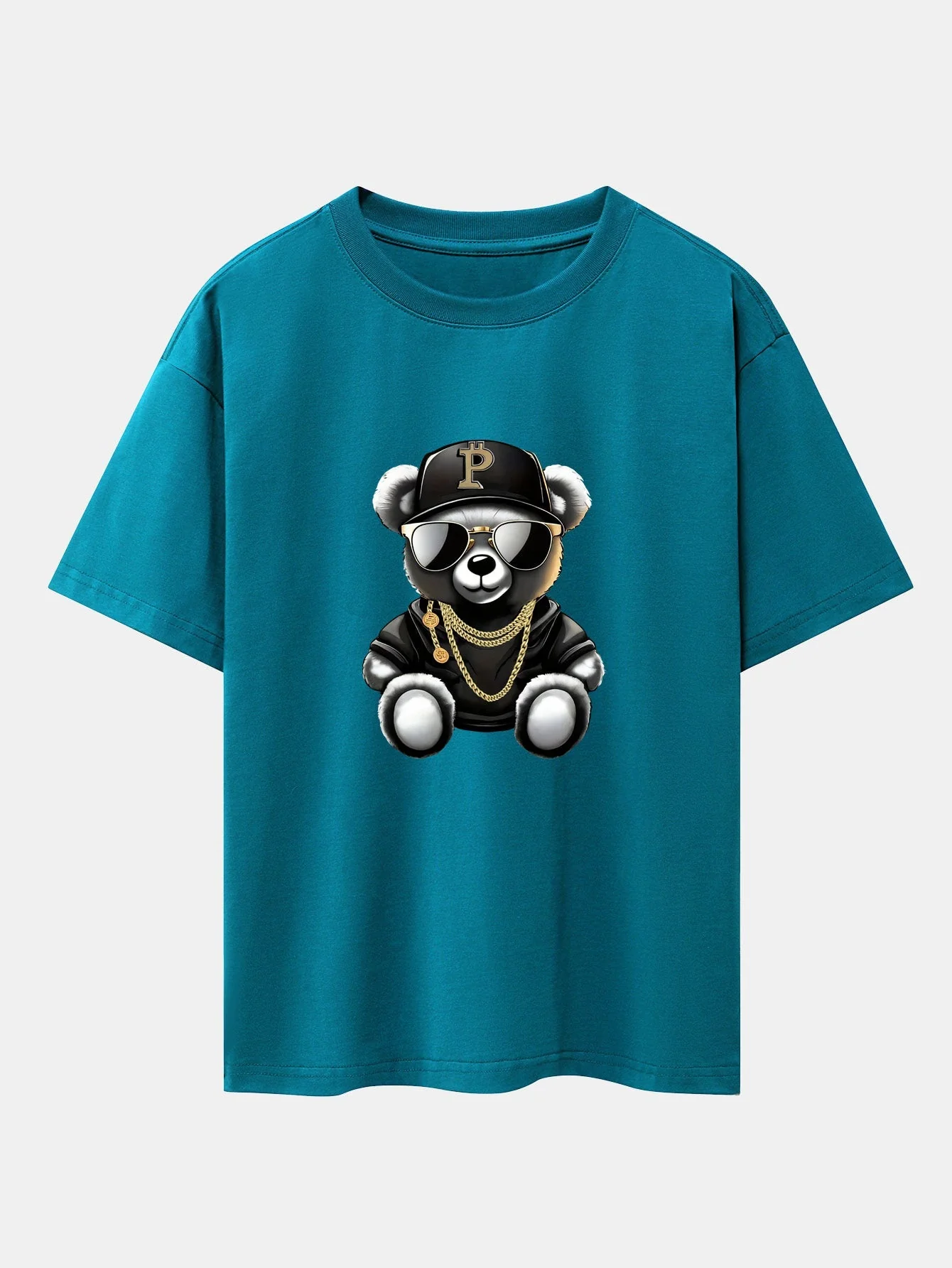 Miqueas® | Hip Hop Bear Print Drop Shoulder Oversize T-Shirt - Image 2