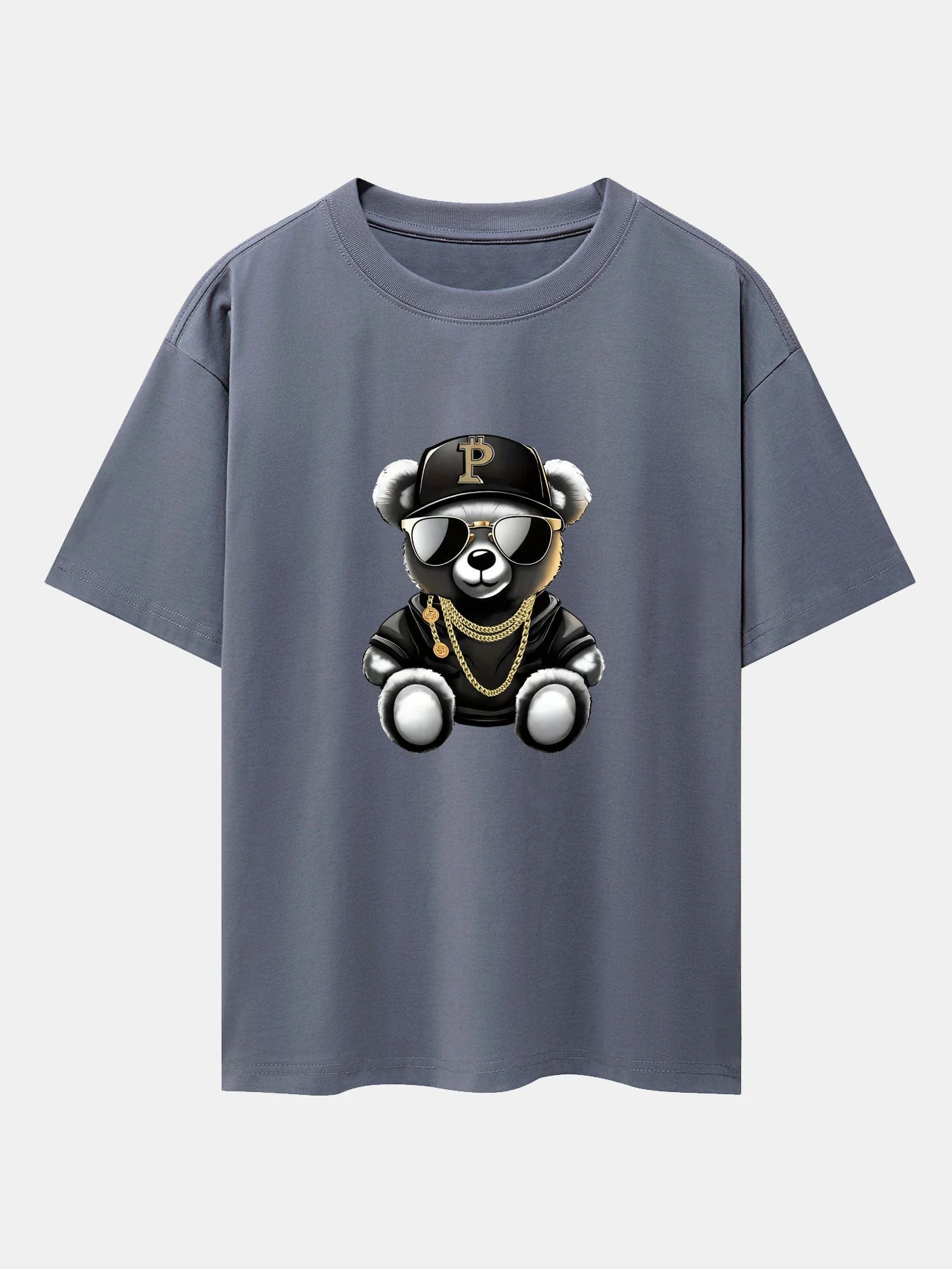 Miqueas® | Hip Hop Bear Print Drop Shoulder Oversize T-Shirt - Image 4