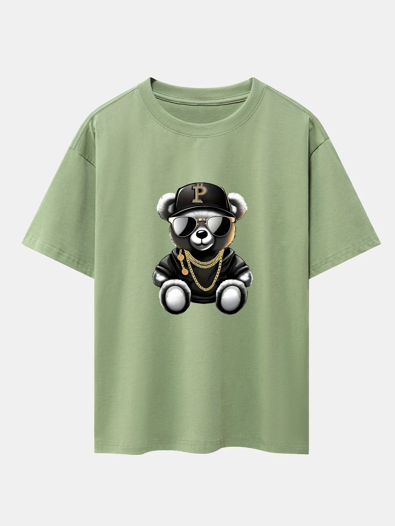 Miqueas® | Hip Hop Bear Print Drop Shoulder Oversize T-Shirt - Image 6