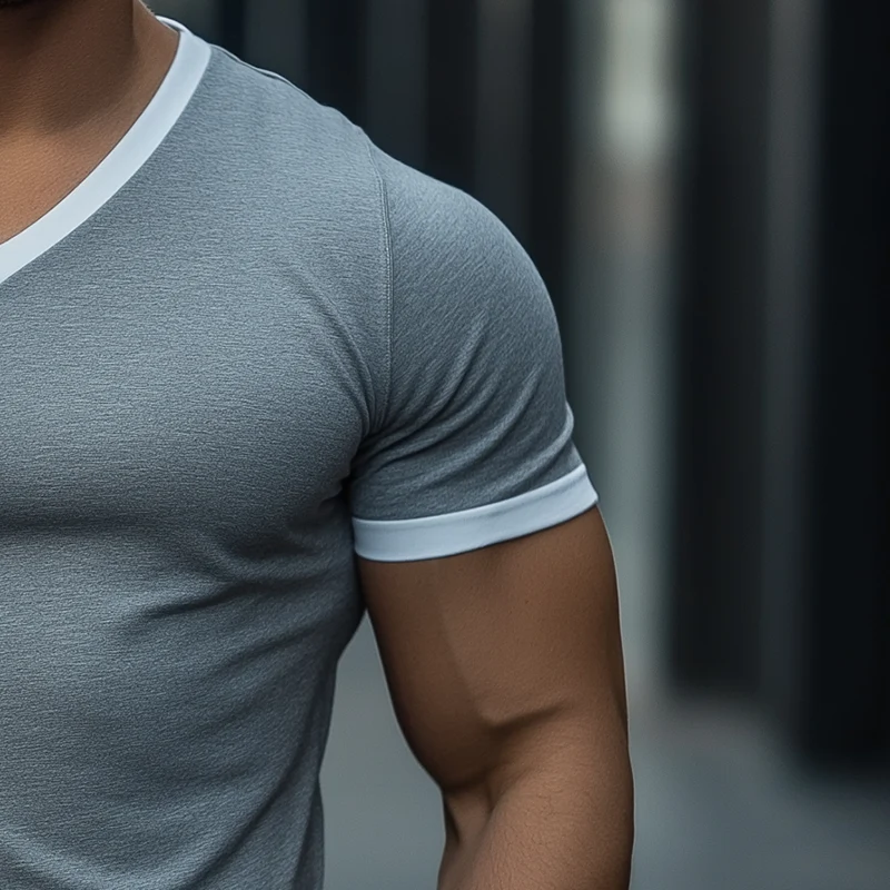 Nate | Men'S Summer Fashion Slim Fit Knitted Short Sleeve T-Shirt - Image 4