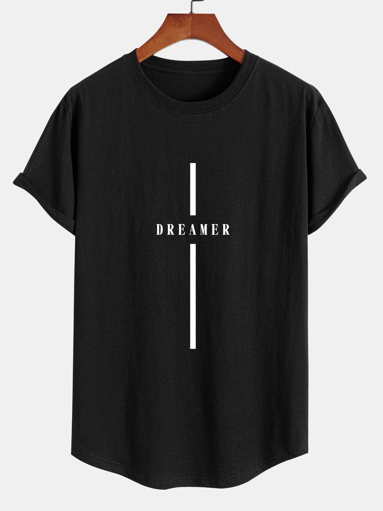 Nelson® | Stripe Dreamer Print Cotton Arc Hem T-Shirt