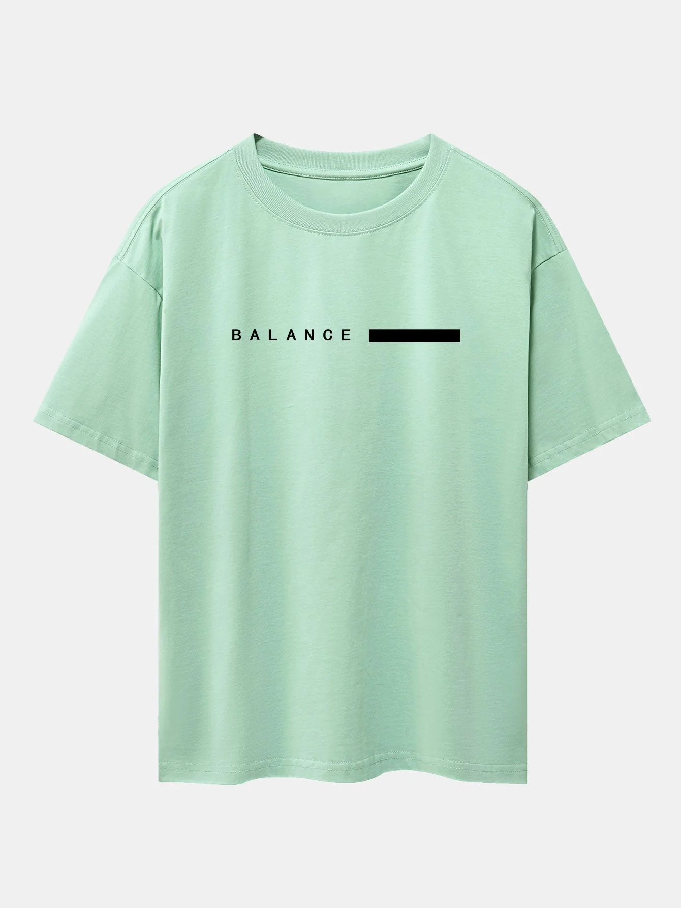 Nereo® | Balance Stripe Print Drop Shoulder Oversize T-Shirt - Image 2