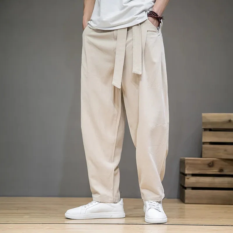 Néstor® | Taupe Casual Linen Pants - Image 4