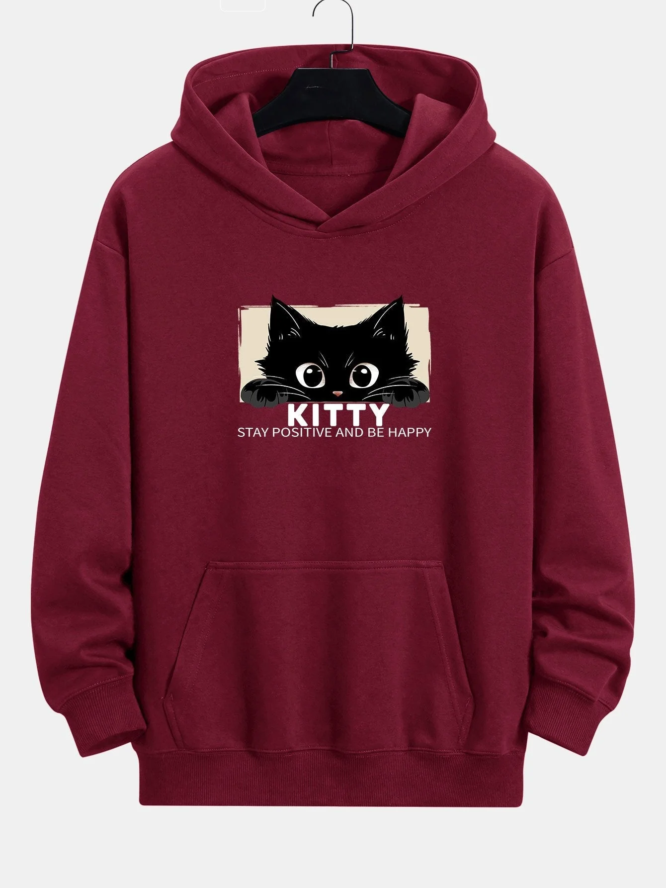Nigel | Black Cat Print Relax Fit Hoodie - Image 5