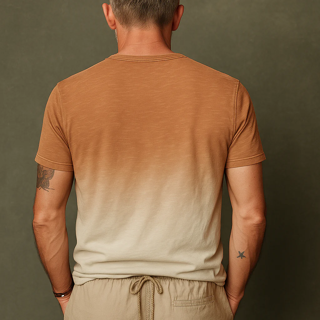Noah | Men'S Summer Fashion Distressed Printed Polyester Blended Short Sleeve Henley Shirt - Image 3