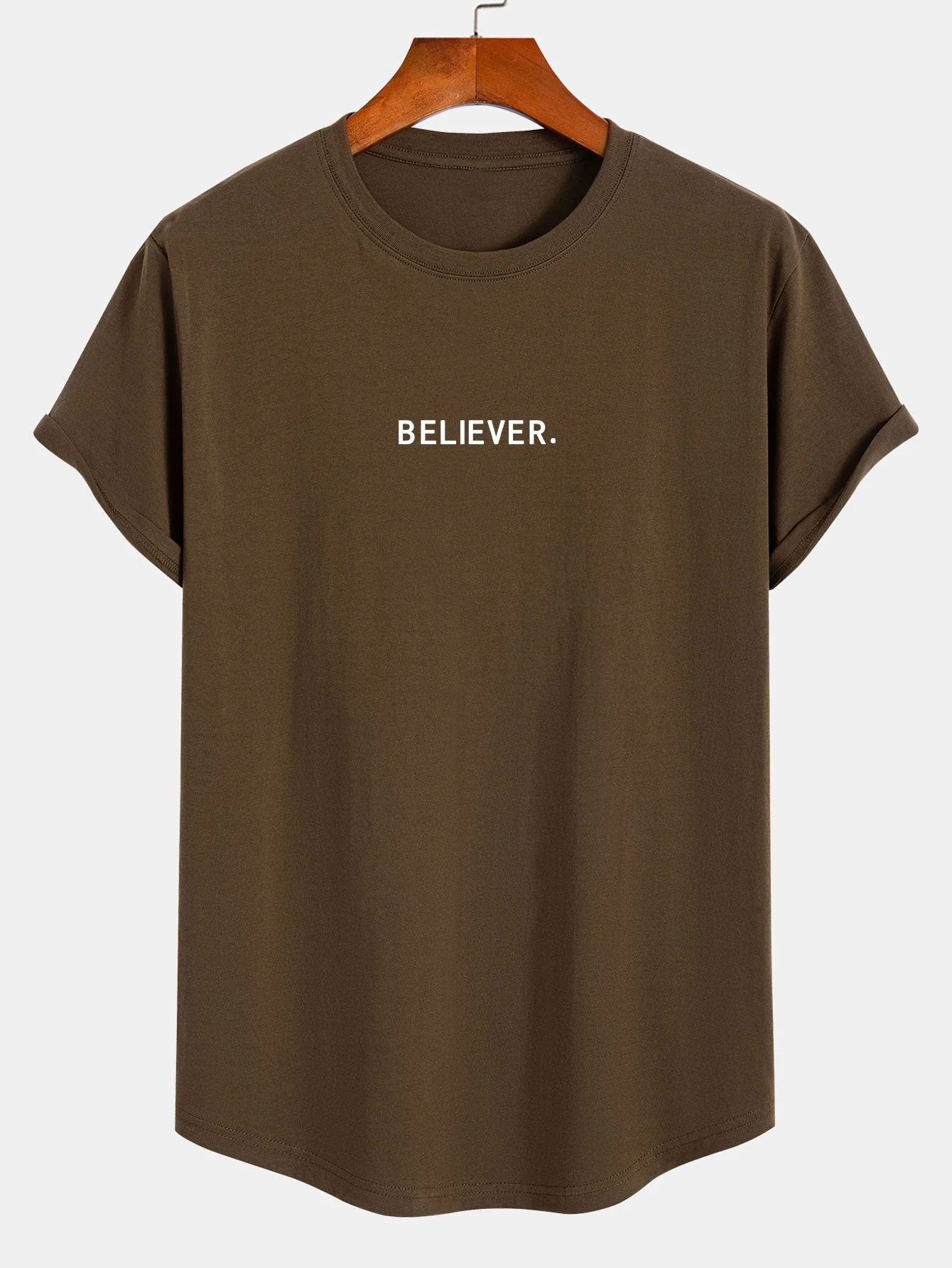Noé® | Believer Print Cotton Arc Hem T-Shirt - Image 4