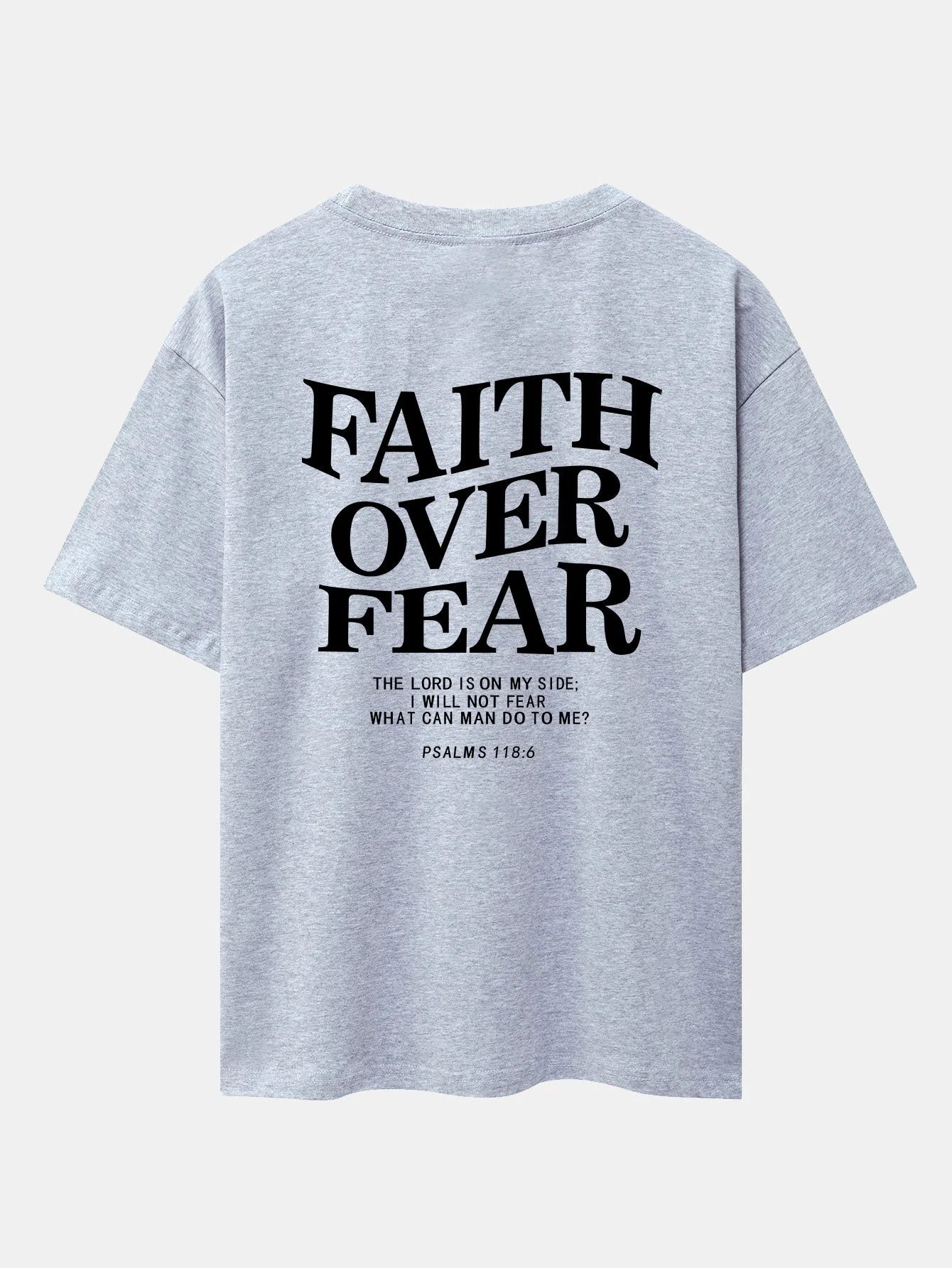 Norberto® | Faith Over Fear Print Drop Shoulder Oversize T-Shirt - Image 15