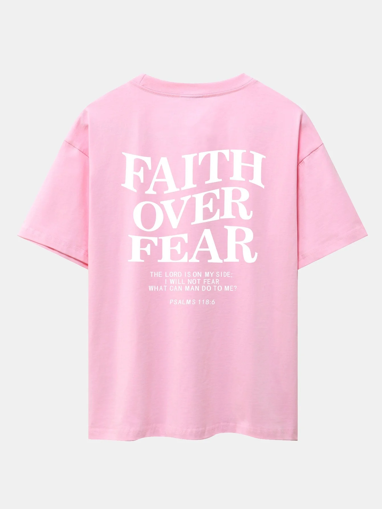Norberto® | Faith Over Fear Print Drop Shoulder Oversize T-Shirt - Image 17