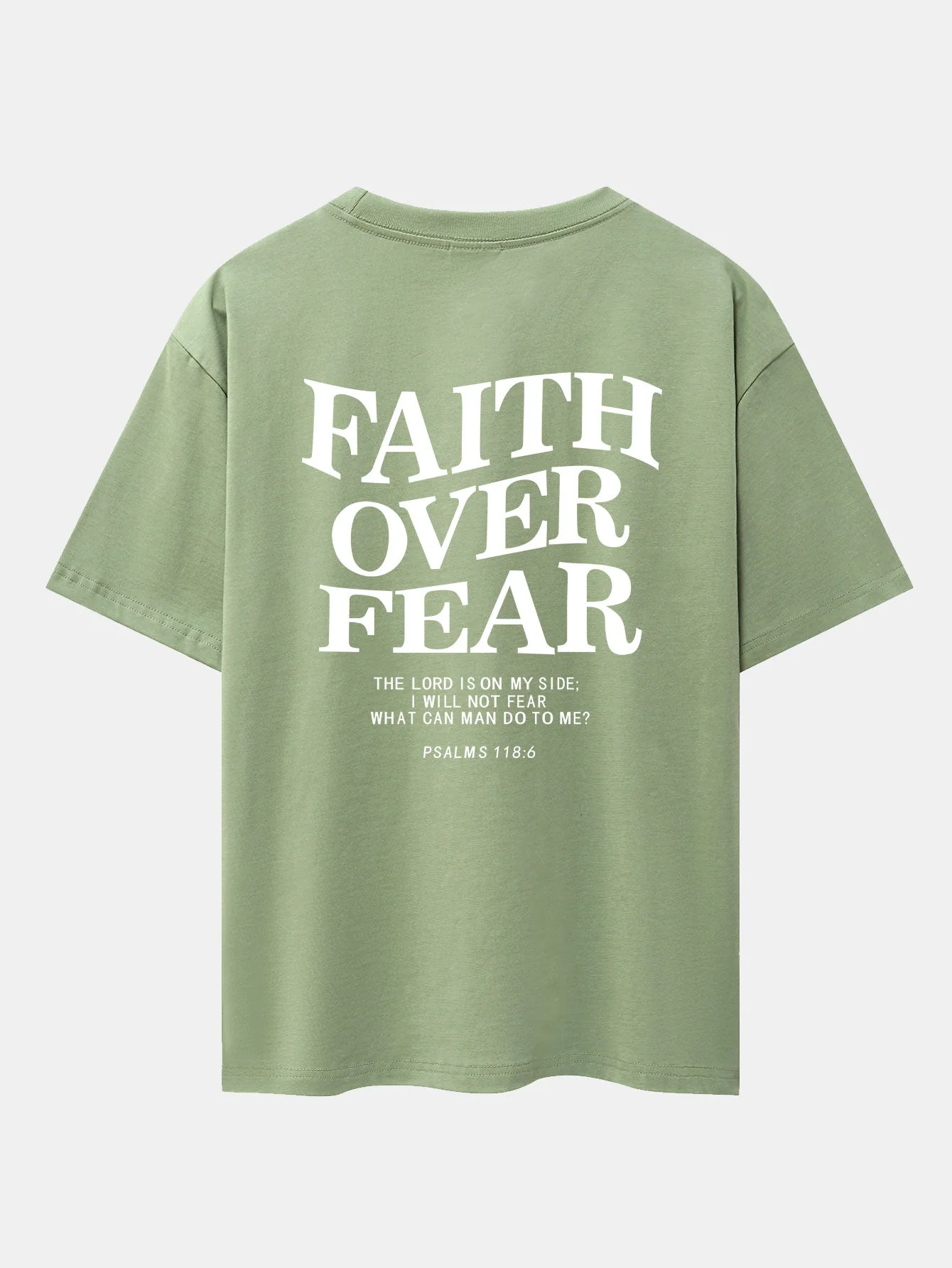 Norberto® | Faith Over Fear Print Drop Shoulder Oversize T-Shirt - Image 22