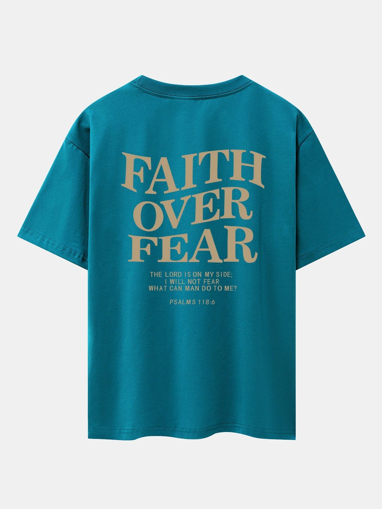 Norberto® | Faith Over Fear Print Drop Shoulder Oversize T-Shirt - Image 25