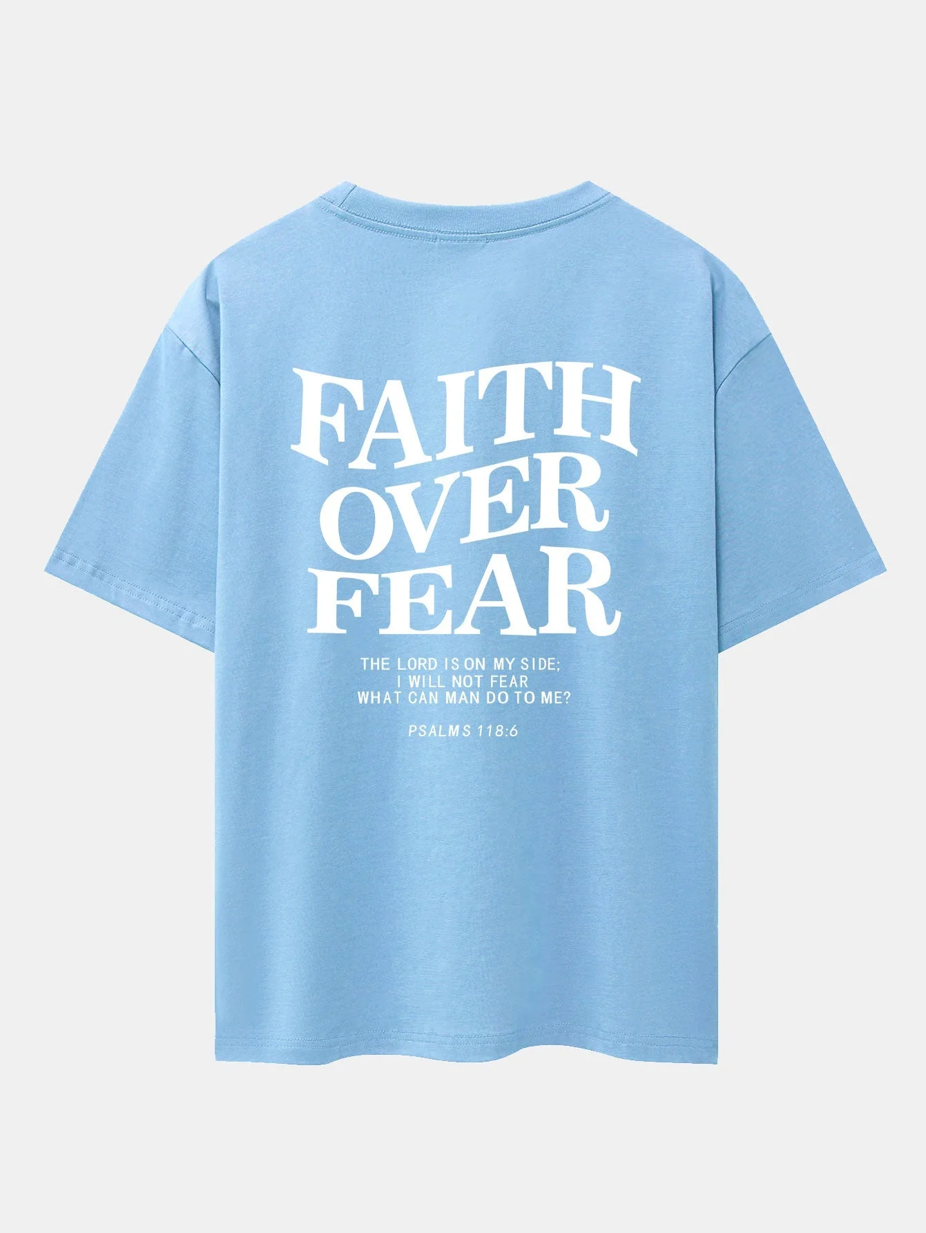 Norberto® | Faith Over Fear Print Drop Shoulder Oversize T-Shirt - Image 27
