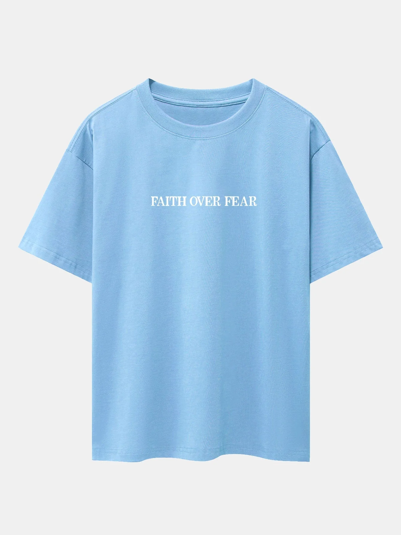 Norberto® | Faith Over Fear Print Drop Shoulder Oversize T-Shirt - Image 28
