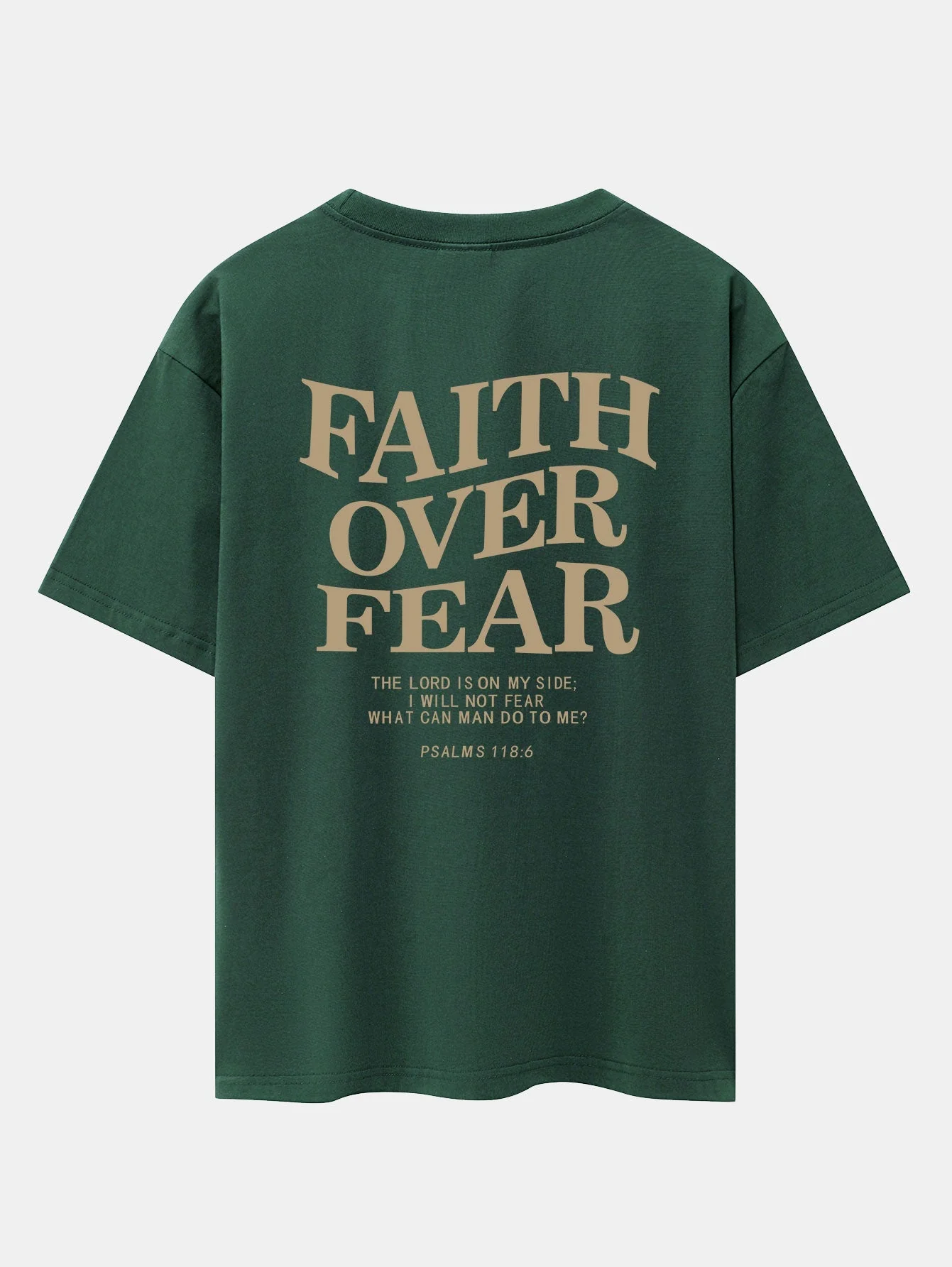 Norberto® | Faith Over Fear Print Drop Shoulder Oversize T-Shirt - Image 3
