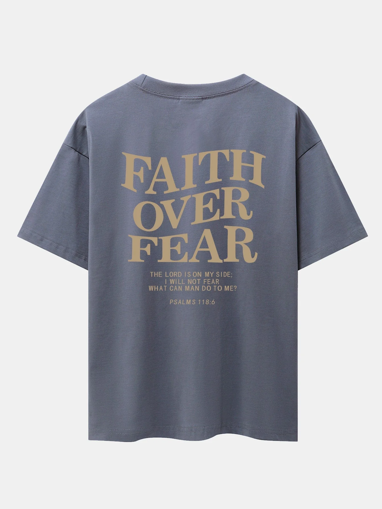 Norberto® | Faith Over Fear Print Drop Shoulder Oversize T-Shirt - Image 7