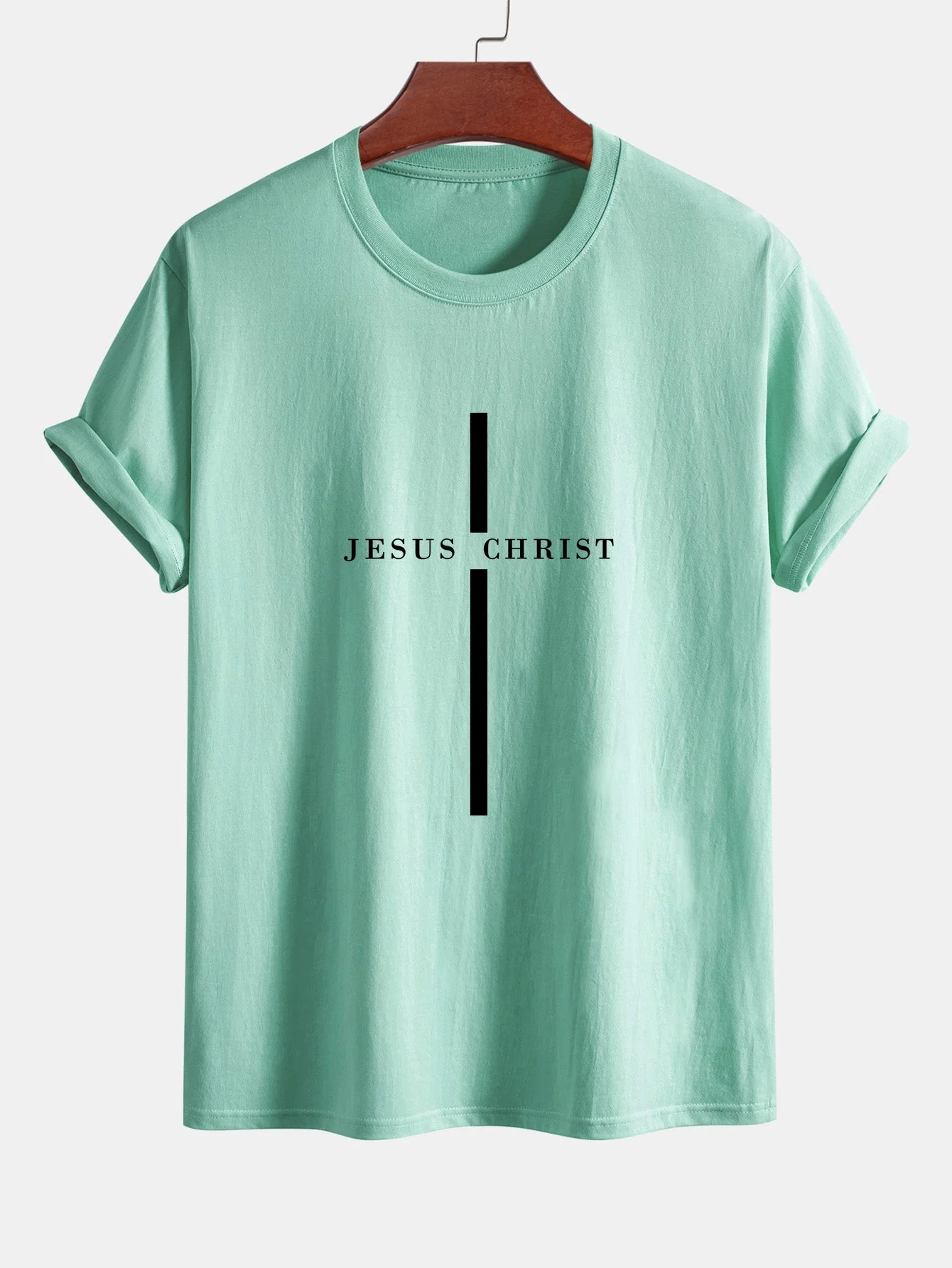 Odón® | Jesus Christ Stripe Print Cotton T-Shirt - Image 13