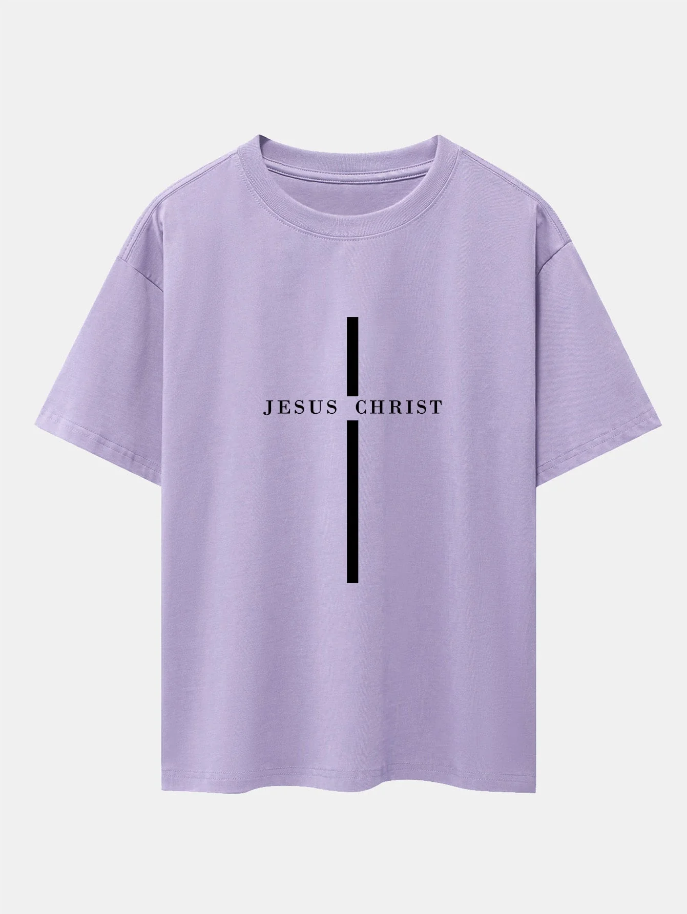 Olegario® | Jesus Christ Stripe Print Drop Shoulder Oversize T-Shirt - Image 15