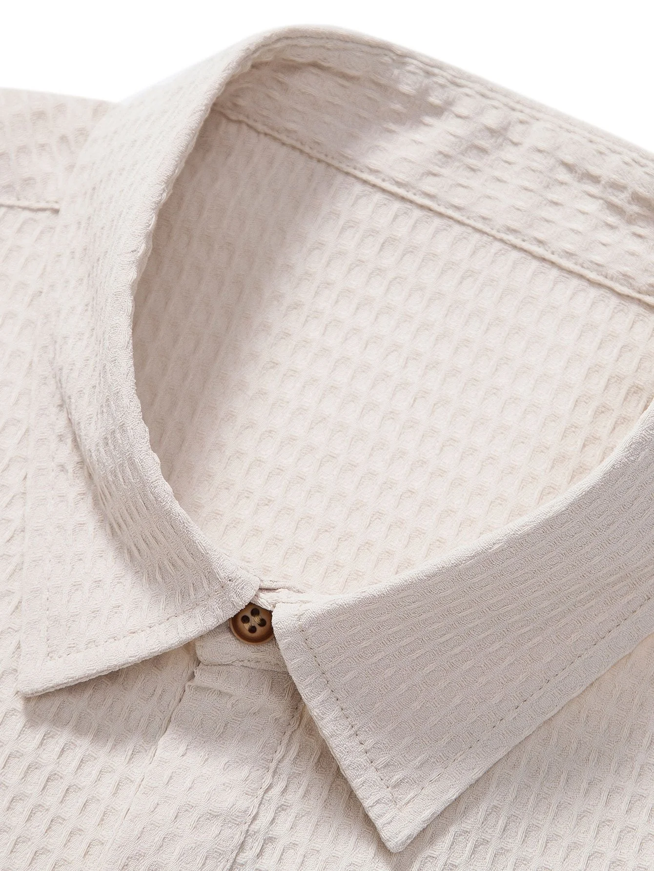 Orestes® | Waffle Polo Collar Shirt With Pocket & Waffle Shorts - Image 9