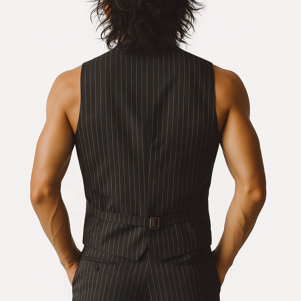 Orlando | Men'S Summer Fashion Classic Striped Cotton And Linen Sleeveless Shirt - Image 3