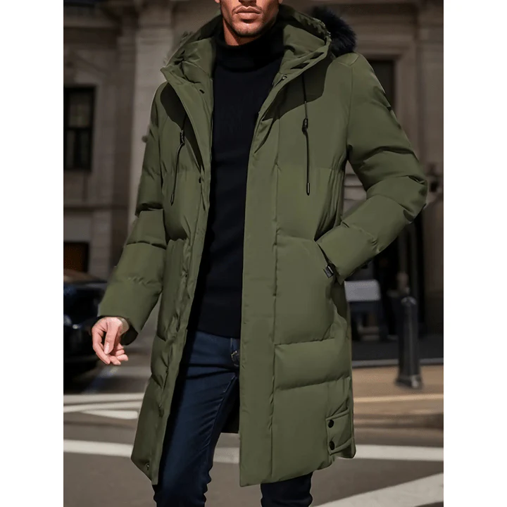 Orlin | Warm winter jacket with hood and long cut - Image 2