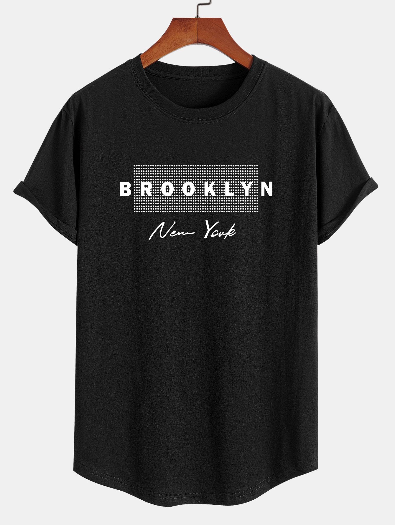 Osvaldo® | New York Dot Print Cotton Arc Hem T-Shirt - Image 3