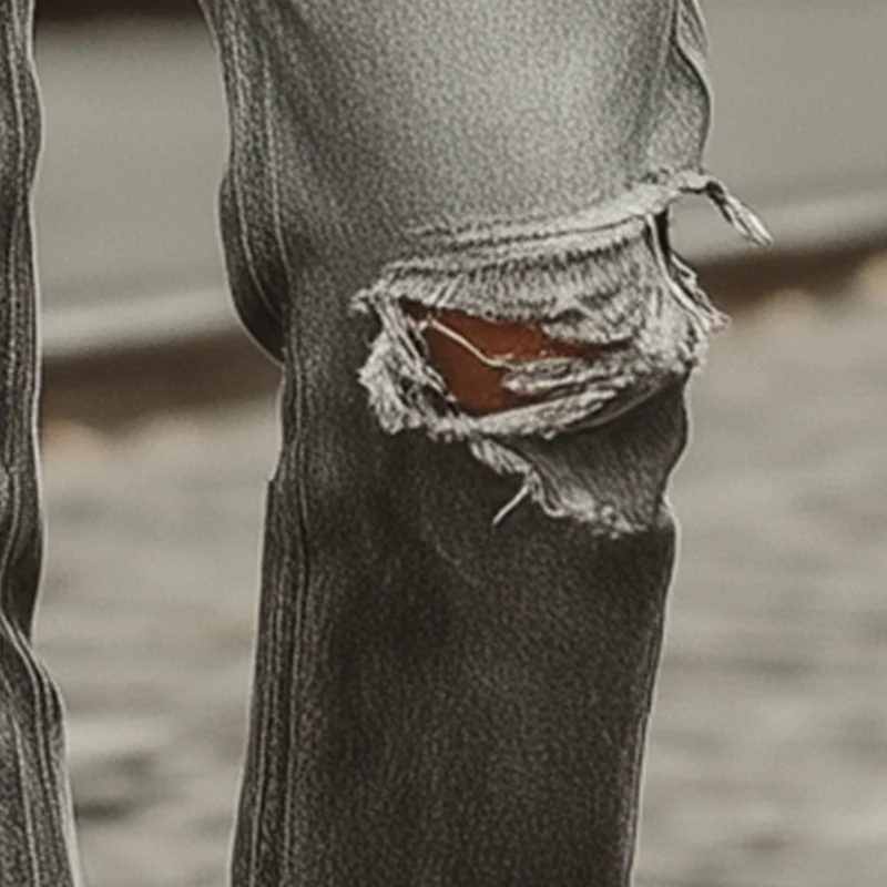 Otto | Men'S Summer Fashion Washed Ripped Jeans - Image 4