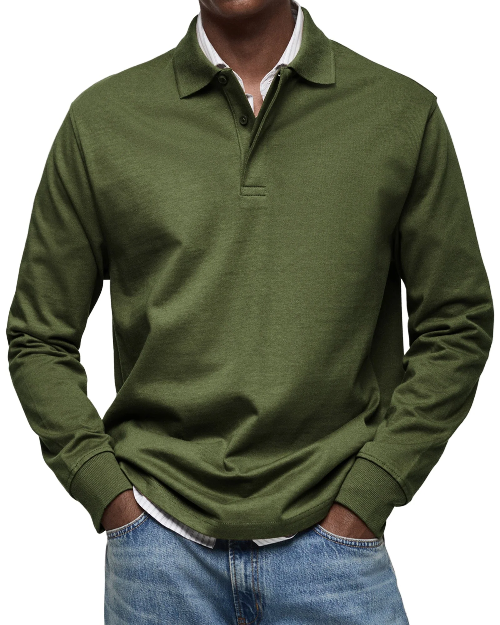Owen® | Elegant Long-Sleeved Polo Shirt - Image 10