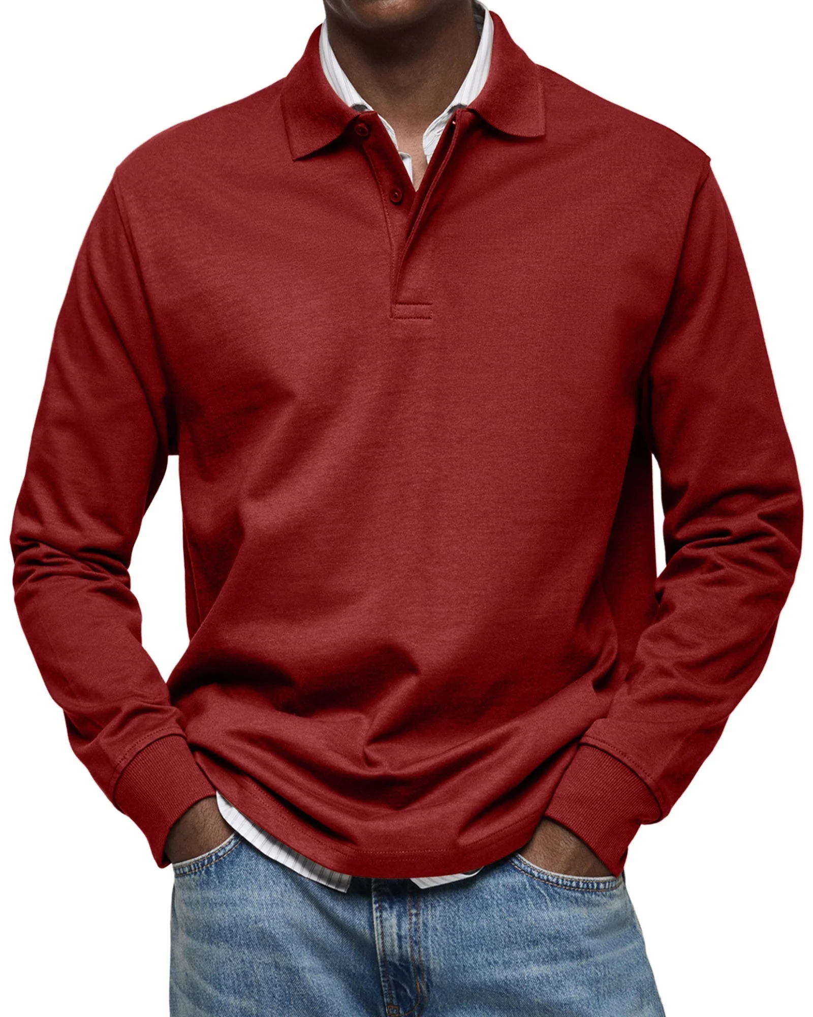 Owen® | Elegant Long-Sleeved Polo Shirt - Image 11