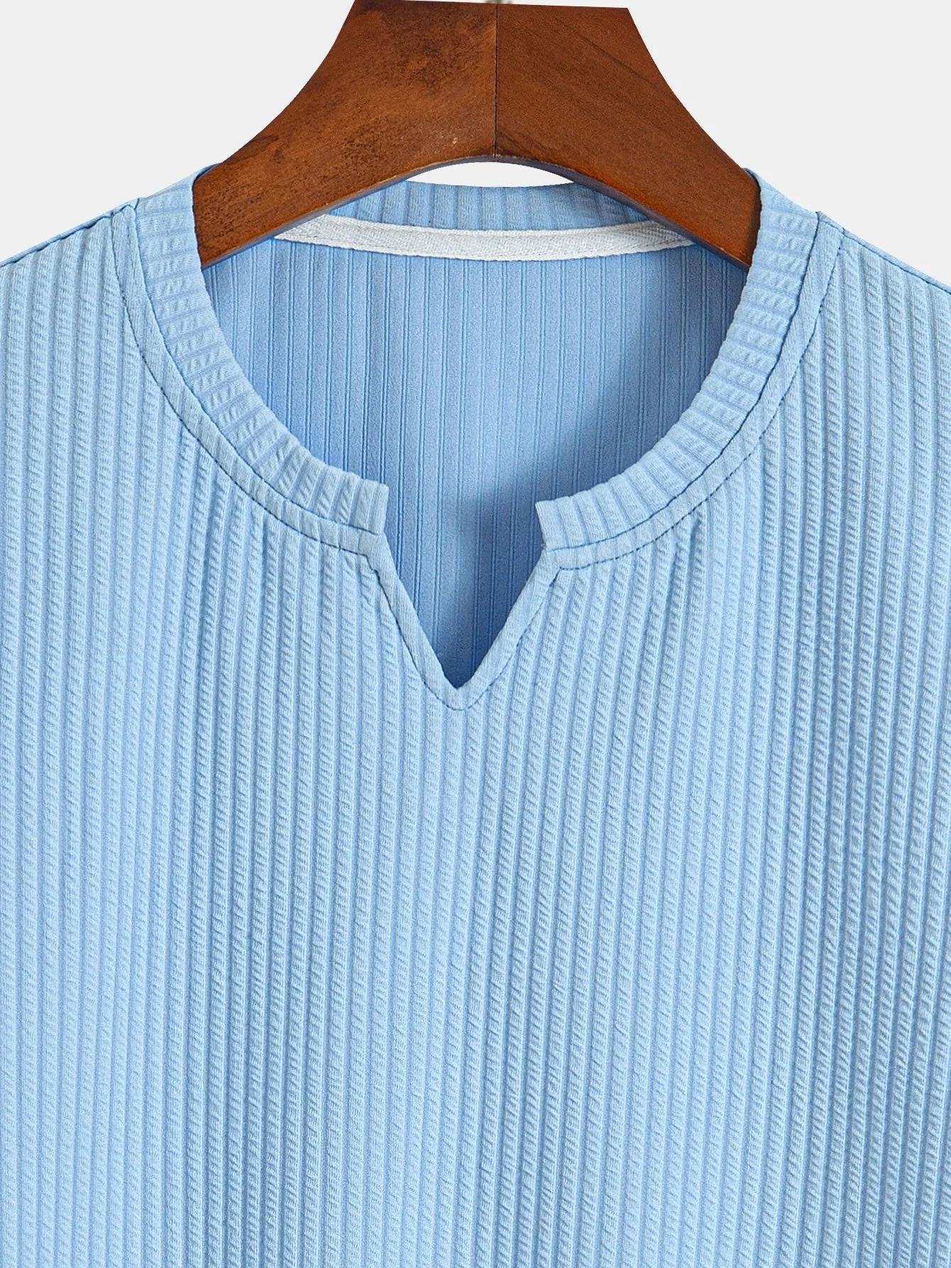 Owen® | Muscle Fit Notch Ribbed Arc Hem T-Shirt - Image 5