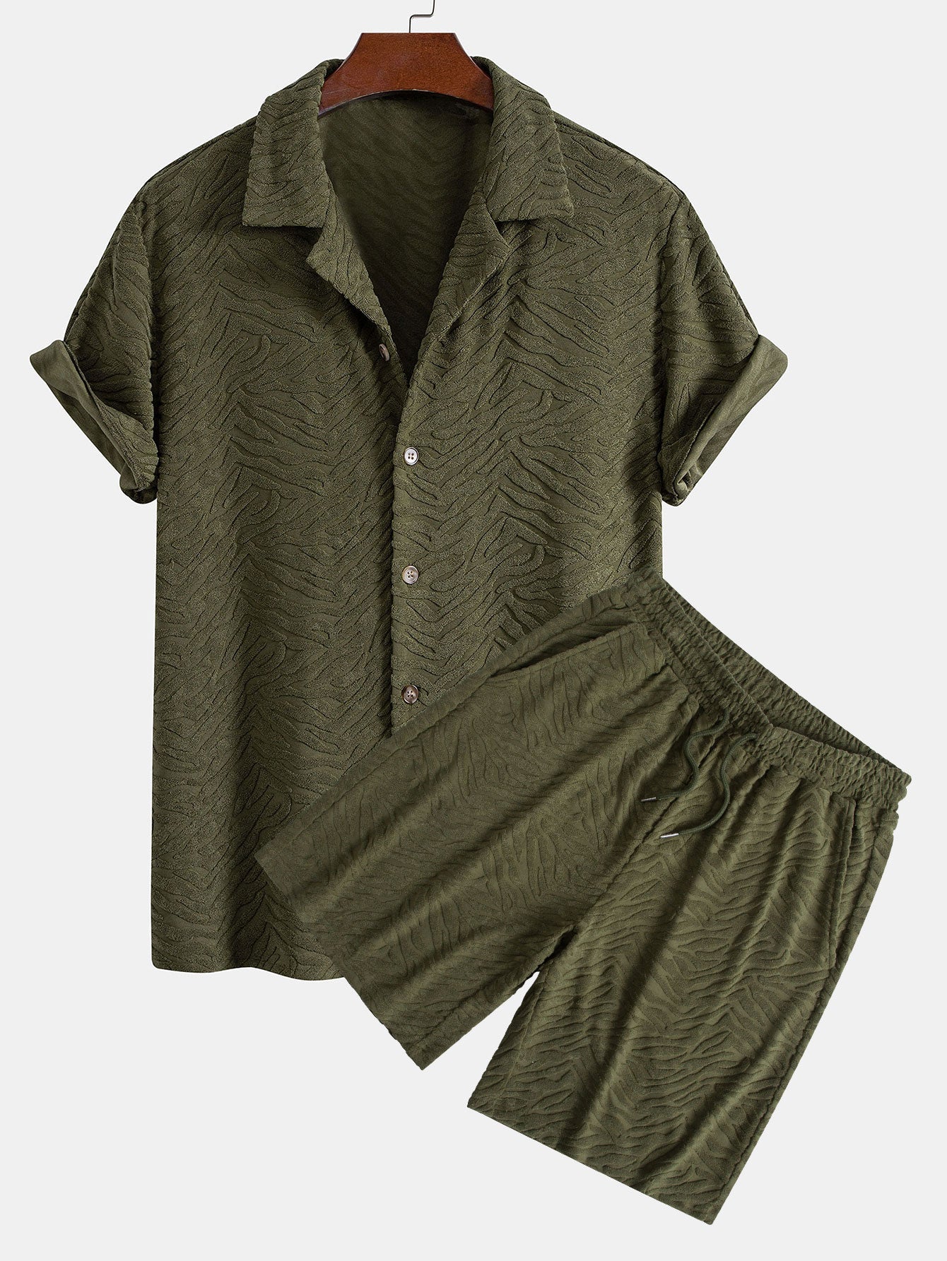 Paco® | Animal Texture Terry Cuban Shirt & Shorts