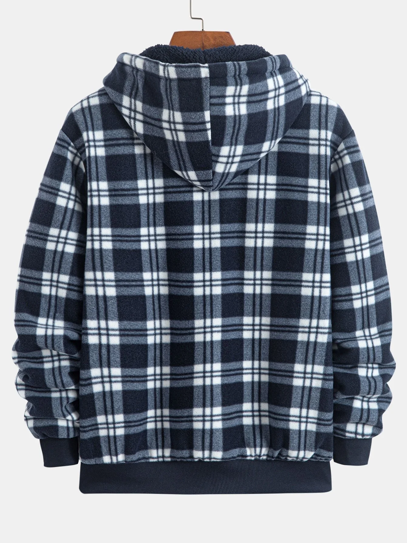 Paolo | Teddy Fleece Lined Flannel Plaid Hoodie - Image 2