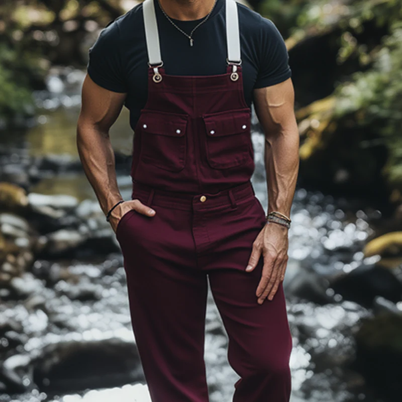 Pascual | Men'S Spring And Autumn Retro Multi-Pocket Overalls - Image 4