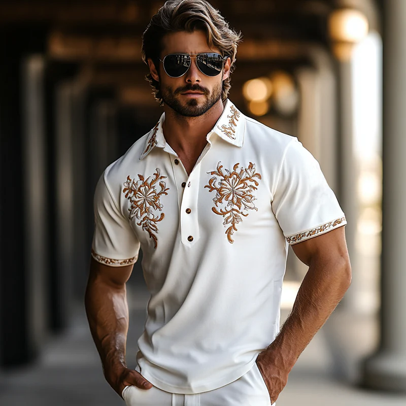 Paul | Men'S Western Style Embroidered Short Sleeve Polo Shirt - Image 3